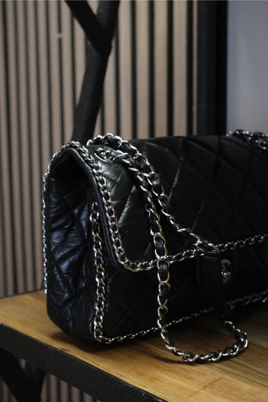 Chanel - Classic Flap – Aged Calfskin (Crushed / Vintage Finish)