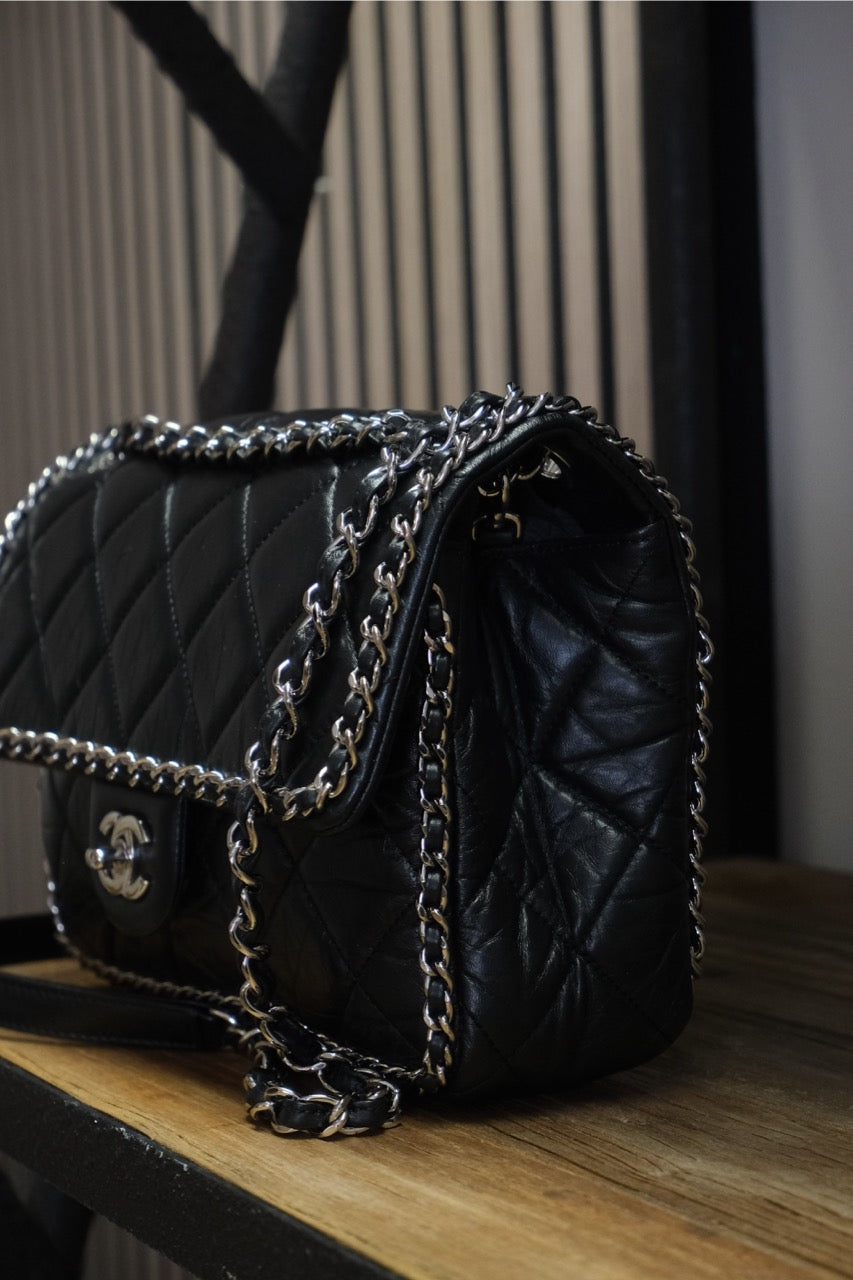 Chanel - Classic Flap – Aged Calfskin (Crushed / Vintage Finish)